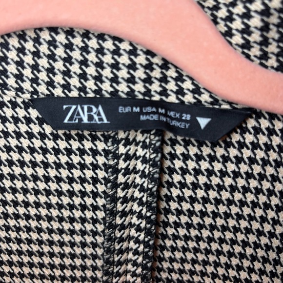 Zara Houndstooth Mini Dress Jacket Womens Size Medium Polyester Button Length 34 - Picture 5 of 8